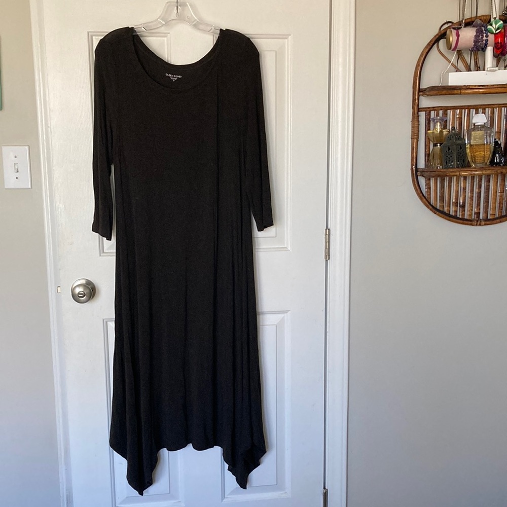 Eileen Fisher Brown Asymmetric Dress